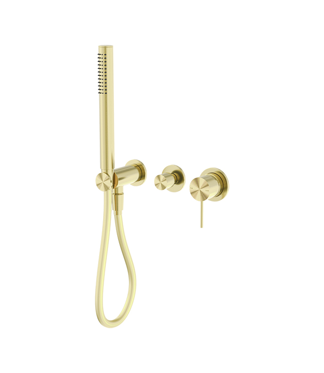 MECCA SHOWER MIXER DIVERTOR SYSTEM SEPARATE BACK PLATE BRUSHED GOLD (NR221912FBG)