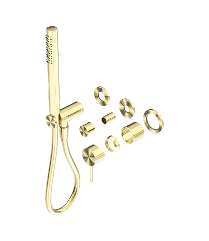 MECCA SHOWER MIXER DIVERTOR SYSTEM SEPARATE BACK PLATE BRUSHED GOLD (NR221912FBG)