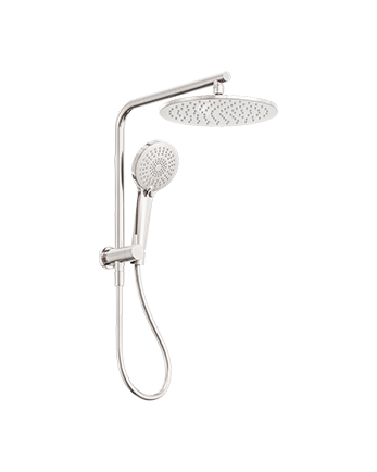 MECCA 2 IN 1 TWIN SHOWER BRUSHED NICKEL (NR250805EBN)